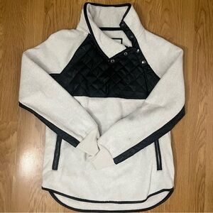 Abercrombie and Fitch pleather and sherpa fleece pullover